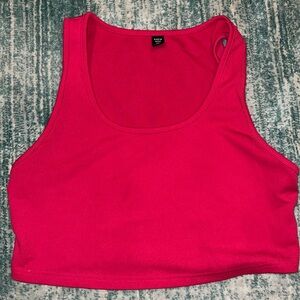 BRIGHT PINK ATHLETIC CROPPED TANK TOP
